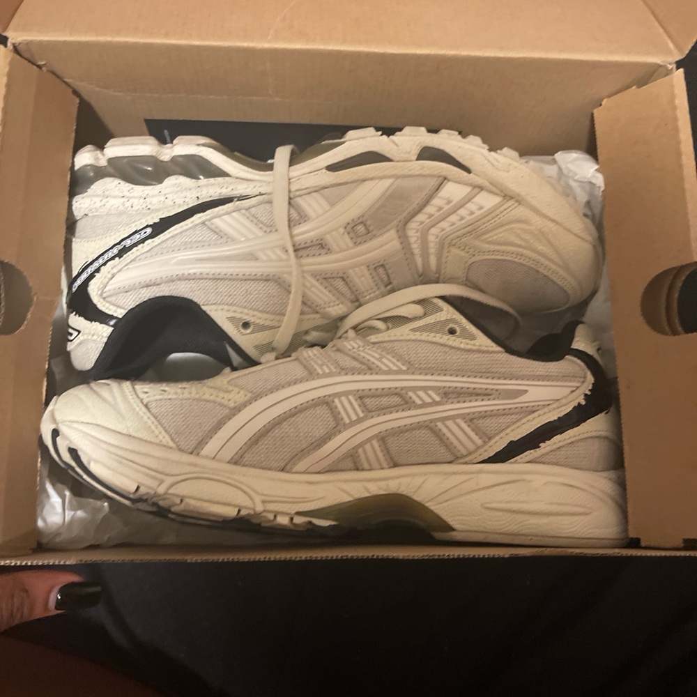 Asics Cream and Gray Running Shoes